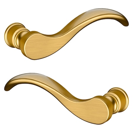 Baldwin Wave Lever Lifetime Satin Brass Door Levers Lifetime Satin Brass 5455V.044.MR